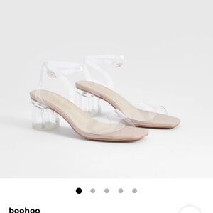 Boohoo Transparent and WHITE Block Heels